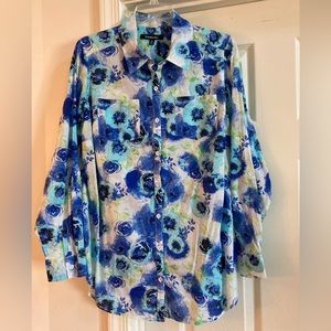Relativity 100% Cotton Women’s Floral 1X Blouse